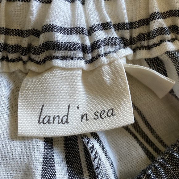 Land and Sea Linen Stretch Blend Wide Leg Pants Adjustable Stretch Waist - Picture 9 of 14